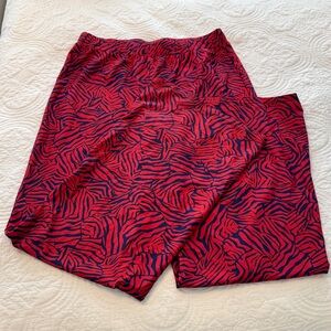 Jude Connally red and blue patterned pants